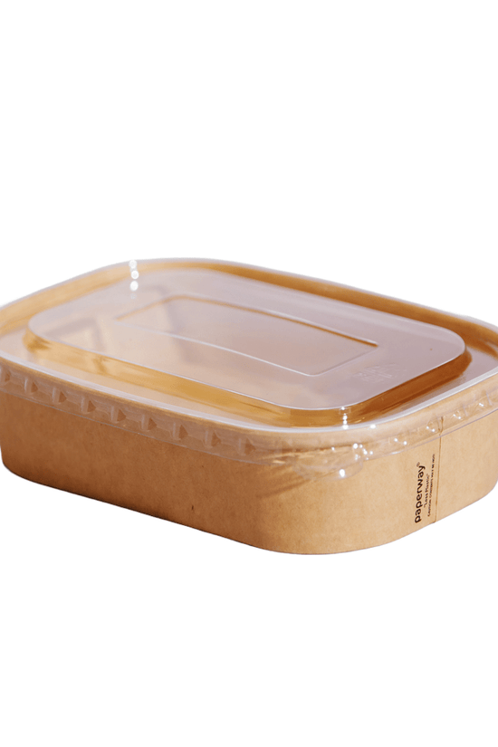 500mL - 1000mL Clear PET Lid Suit Paperway® Rectangular - 300/CTN - TEM IMPORTS™