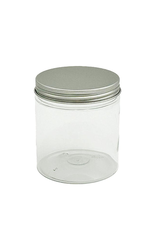 500mL/89mm Neck Straight Sided Plastic Jar With Metal Lid - TEM IMPORTS™