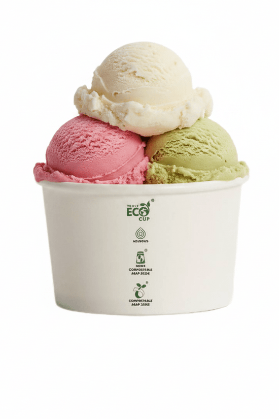 5oz Aqueous Coated Ice Cream Truly Eco Cup White - 1000/CTN - TEM IMPORTS™