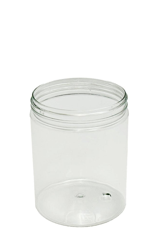 600mL/89mm Neck Straight Sided Plastic Jar With Metal Lid - TEM IMPORTS™