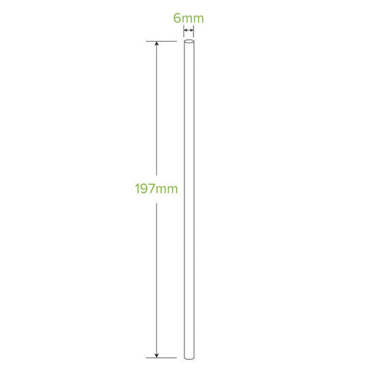 6mm Regular Black BioStraw - 2500pcs/Ctn - TEM IMPORTS™