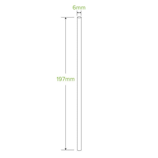 6mm Regular Black BioStraw - 2500pcs/Ctn - TEM IMPORTS™