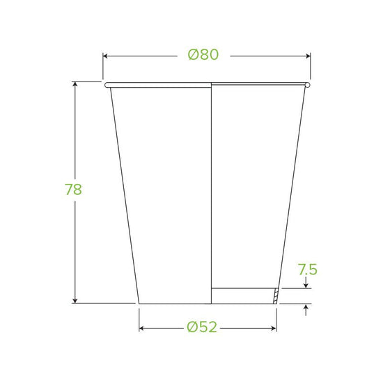 6oz/230mL (80mm) Black Single Wall BioCup - 1000pcs/ctn - TEM IMPORTS™