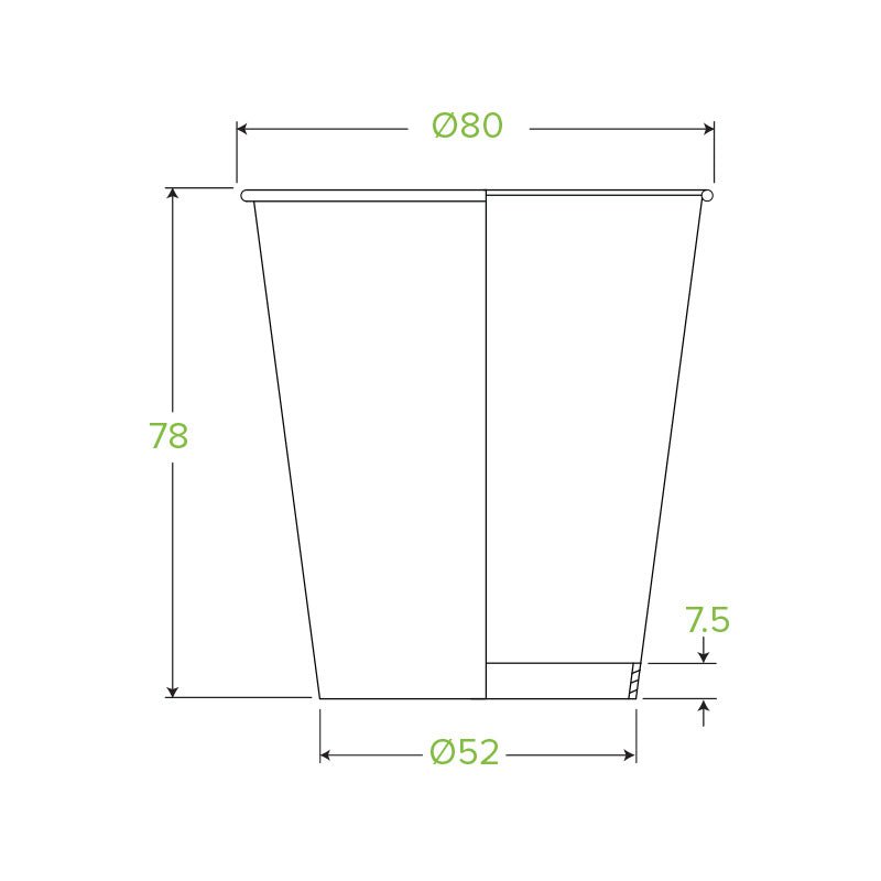6oz/230mL (80mm) Black Single Wall BioCup - 1000pcs/ctn - TEM IMPORTS™
