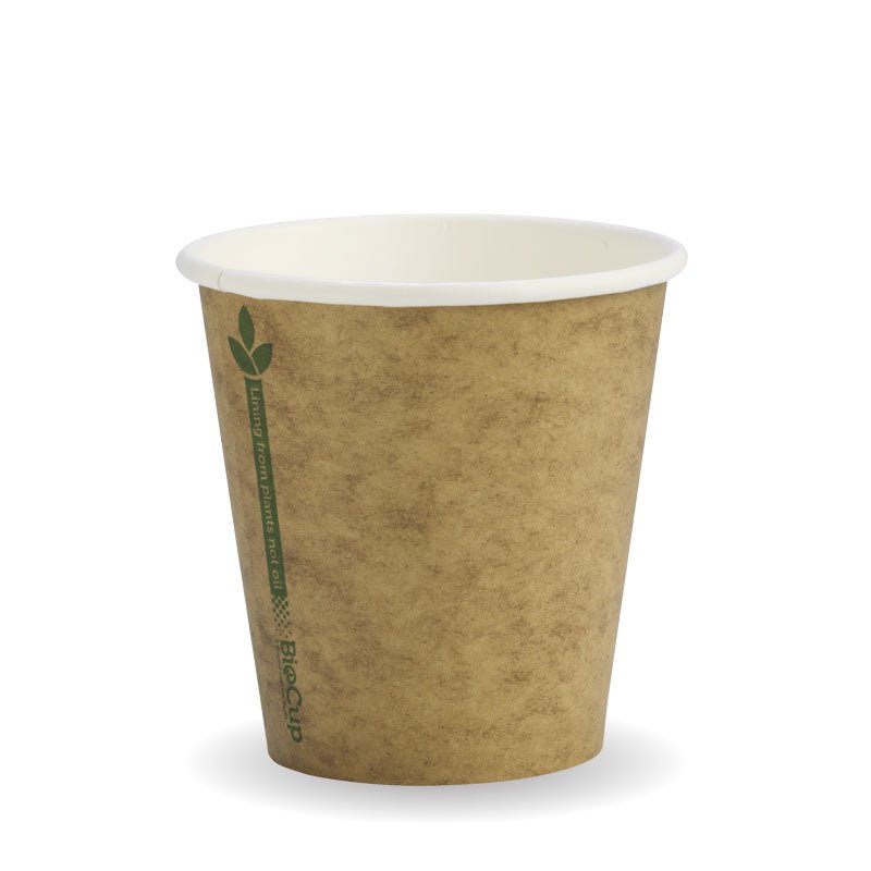 6oz/230mL (80mm) Kraft Green Line Single Wall BioCup - 1000pcs/Ctn - TEM IMPORTS™