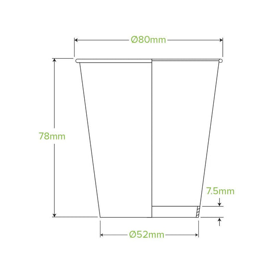 6oz/230mL (80mm) Kraft Green Line Single Wall BioCup - 1000pcs/Ctn - TEM IMPORTS™