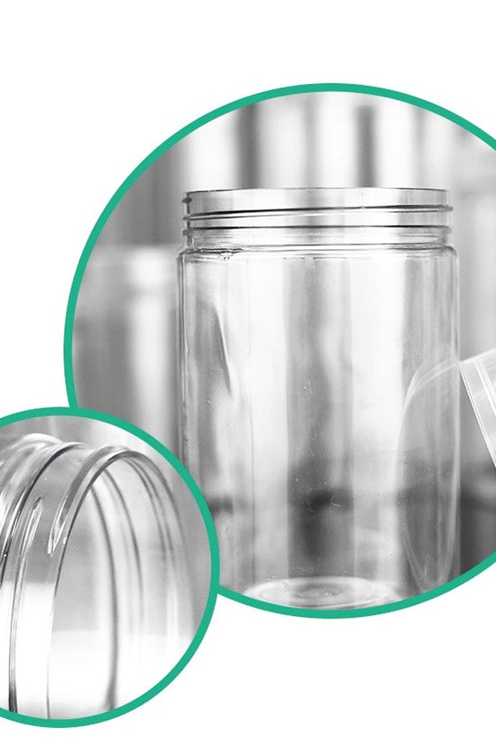 700mL/83mm Neck Straight Sided Plastic Jar With Metal Lid - TEM IMPORTS™