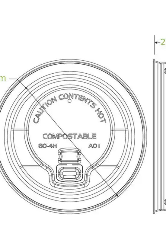 80mm Small Natural Reclosable Plant Fibre Lid - 1000/CTN - TEM IMPORTS™