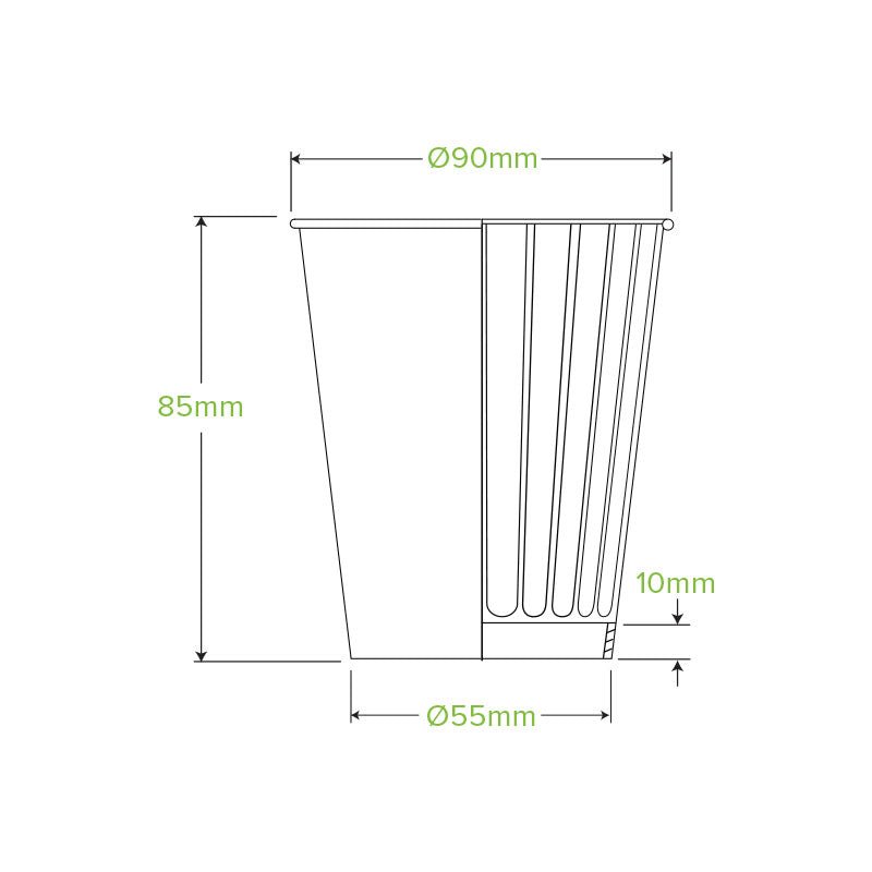 8oz/295mL (90mm) Black Double Wall BioCup - 1000pcs/ctn - TEM IMPORTS™