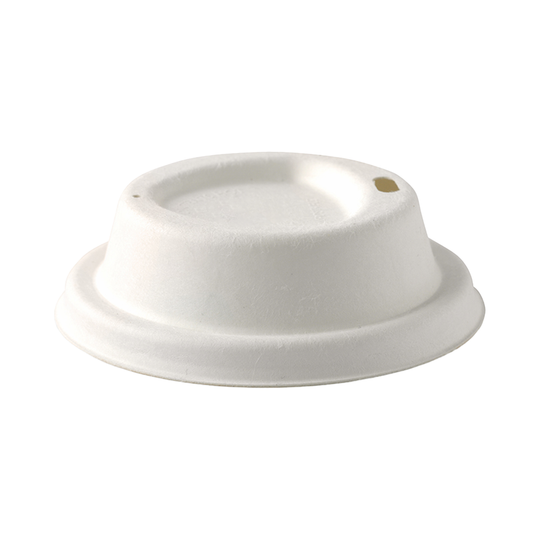 White Sugarcane (D/80mm) Coffee Cup Lid - 1000/CTN