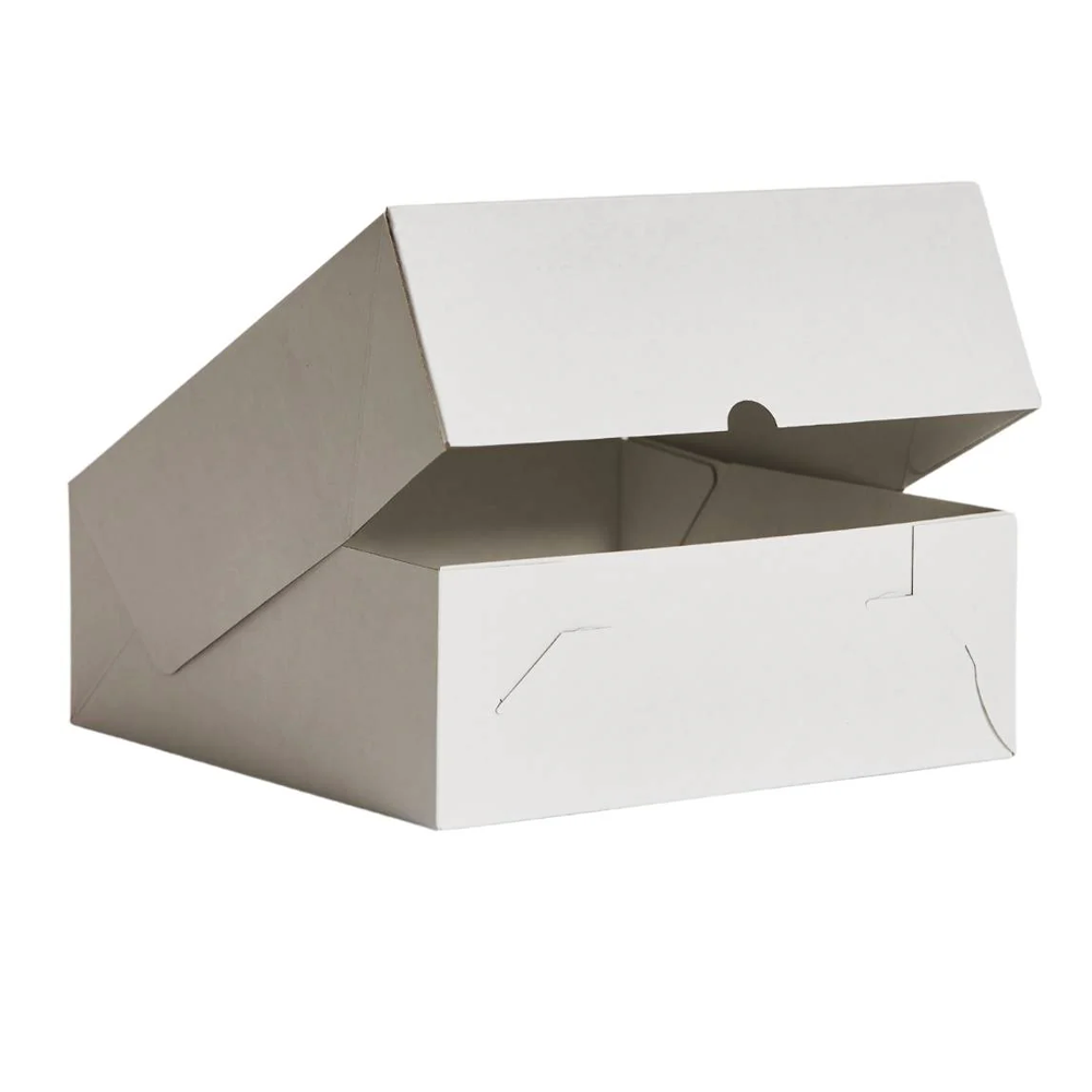 11" Inch Easy Fold White Corrugated Cake Box - 50/CTN