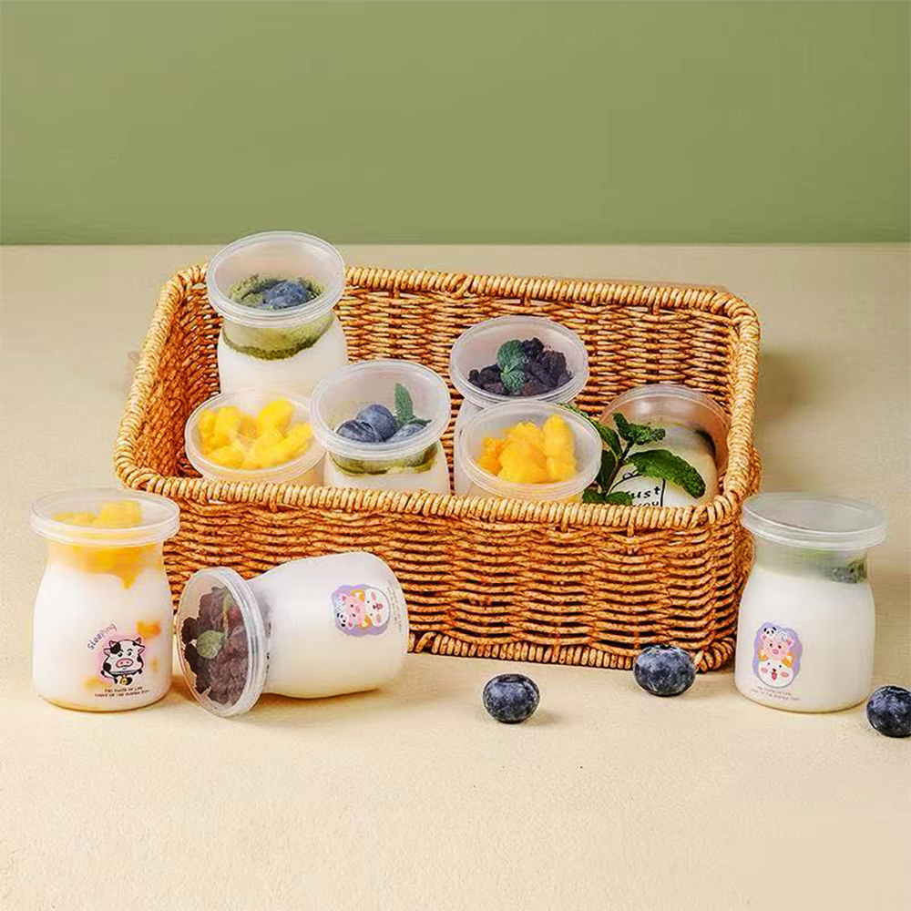 150mL Mini Transparent Matt PP Milk Dessert Bottle