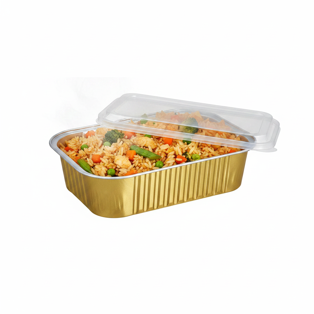 510mL Aluminium Gold & Silver Seires Pan Rectangular Base - 1000/Ctn