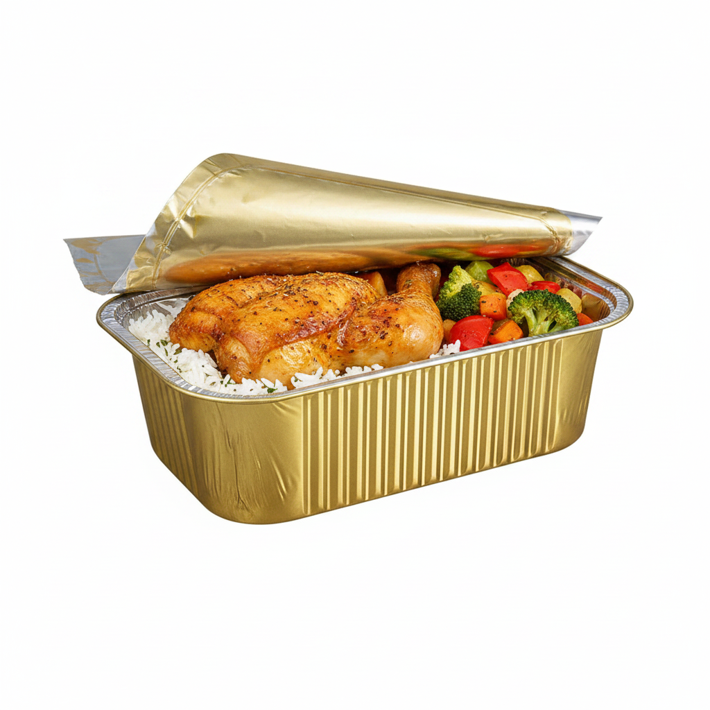 930mL Aluminium Gold & Silver Seires Pan Rectangular Base - 1000/Ctn