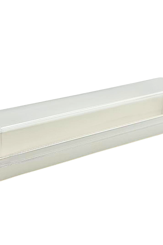 29x6.5cm Long Rectangular White Paper Tray With Clear Lid