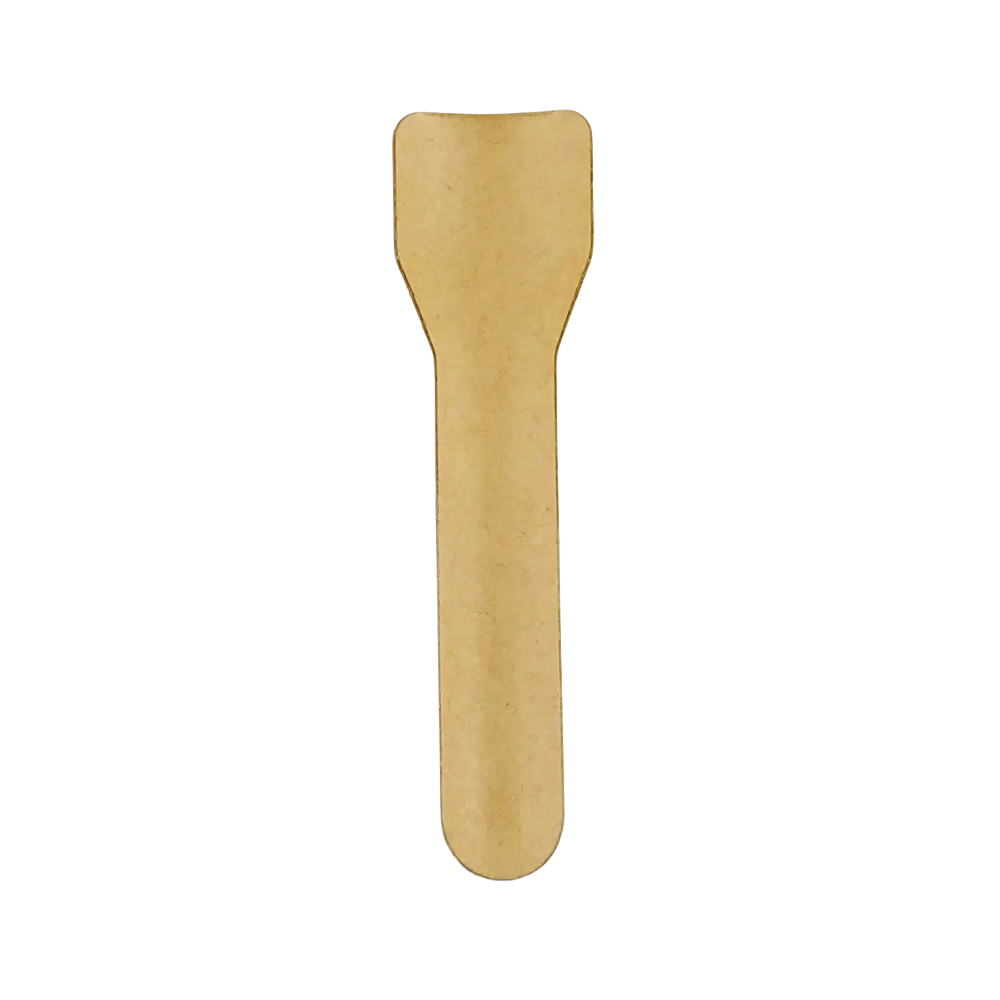 Eco-friendly Paper Gelato Spoon Brown PHA Coating - 1000/CTN