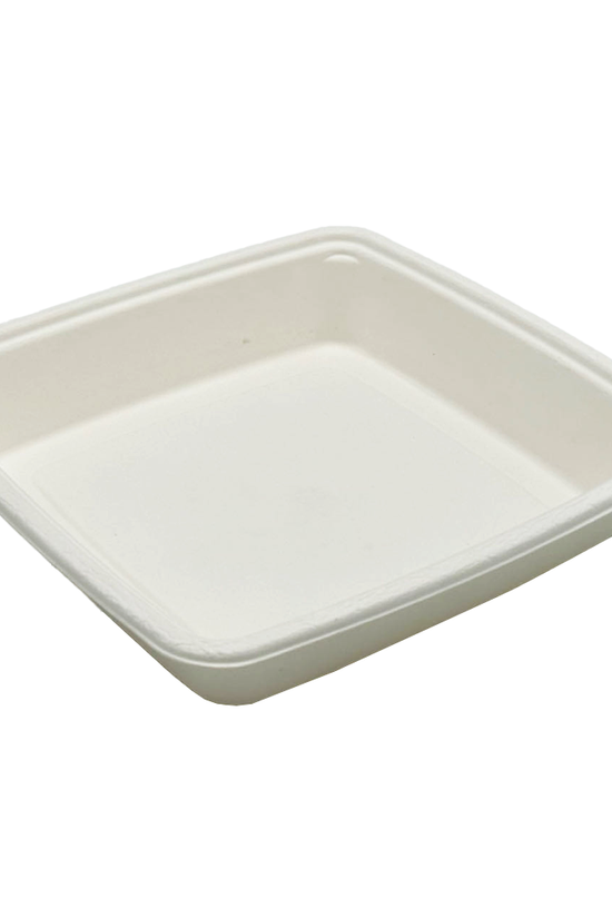 Square Takeaway Sugarcane 9" Inch Tray - No Compartment