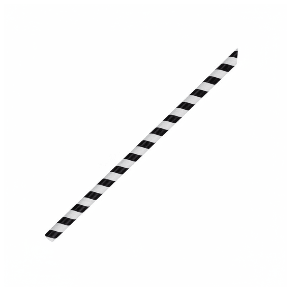 Black Stripe 8mm Slant Cut Paper Straw - 2500/CTN - TEM IMPORTS™