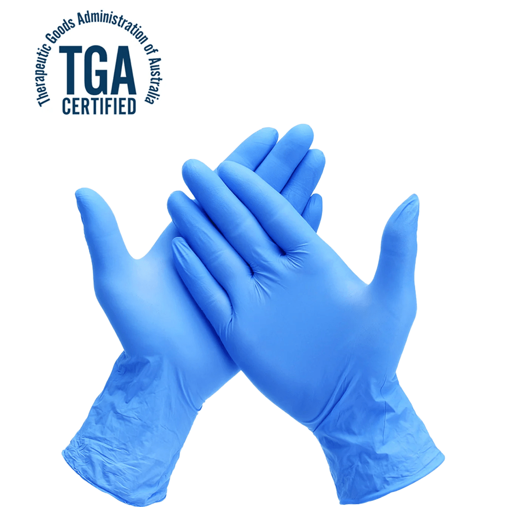 Blue Nitrile TGA Approved Latex & Powder Free Examination Gloves - X - Large - TEM IMPORTS™