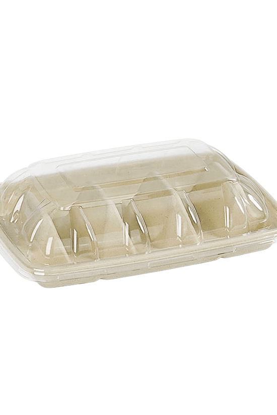 Clear PET Lid Suit Sugarcane Taco Holder Tray - 300/CTN - TEM IMPORTS™