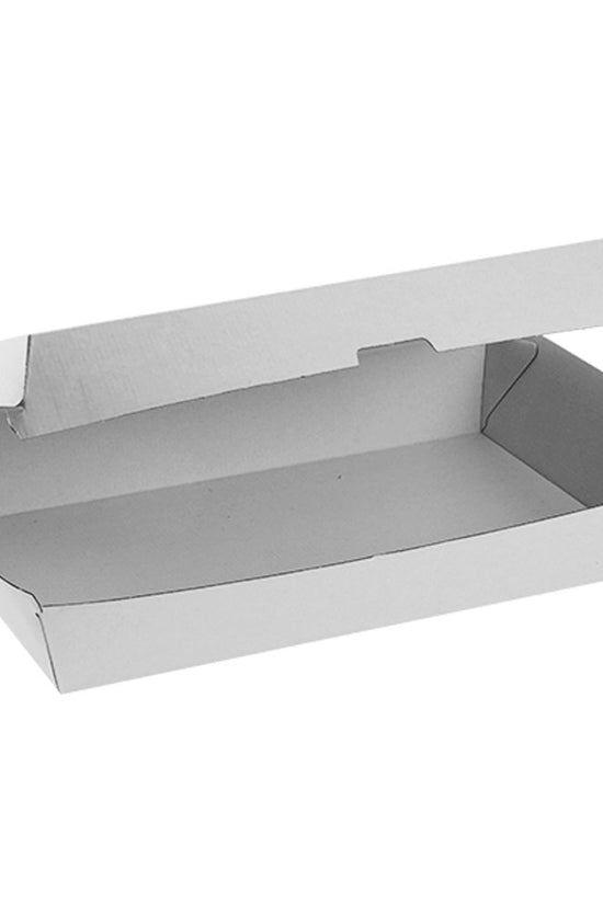 Corrugated Plain White Clamshell Family Dinner Box - TEM IMPORTS™