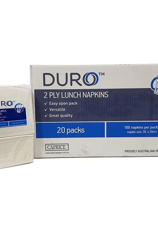 Duro Lunch Napkin 2 ply 300mm x 300mm GT Fold - 2000/CTN - TEM IMPORTS™