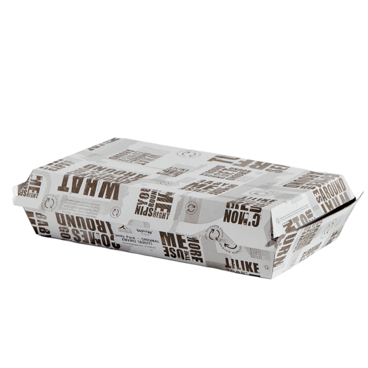 Enviro Range Newspaper Print Design Family Dinner Box - 100/CTN - TEM IMPORTS™