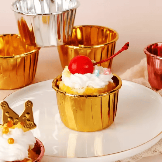 Gold And Gold Foil Baking Paper Cup - TEM IMPORTS™