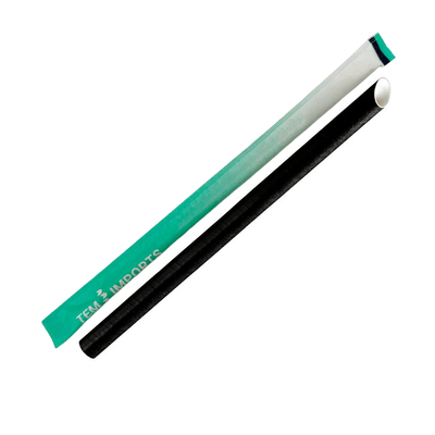 Individually Wrap 10mm Slant Cut Jumbo Paper Straw Black - TEM IMPORTS™