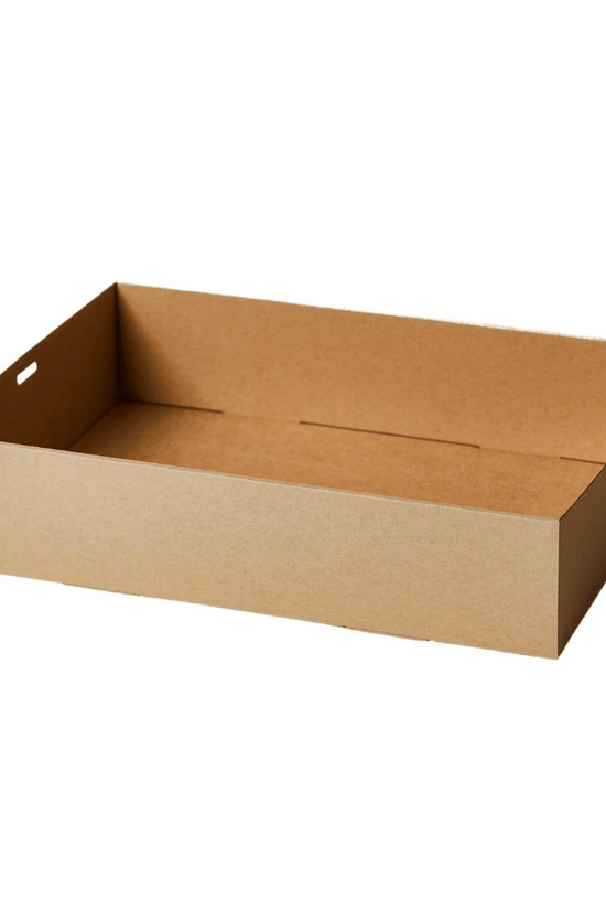 Medium Kraft Corrugated Rectangle Catering Tray - 50/CTN