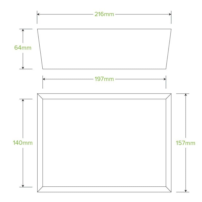 Large BioBoard Lunch Box - 200pcs/Ctn - TEM IMPORTS™