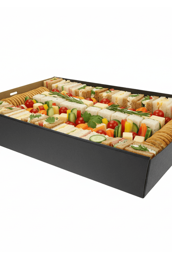 Medium Plus Black Corrugated Rectangle Catering Tray - 50/CTN - TEM IMPORTS™