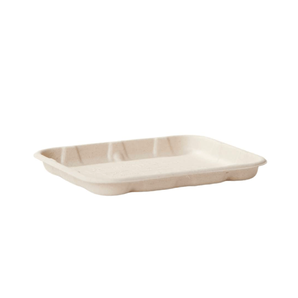 Natural Sugarcane 6x5 Shallow Tray - 1000/CTN - TEM IMPORTS™