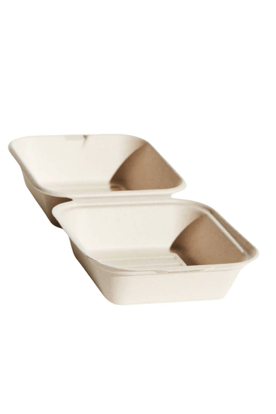 Natural Sugarcane Takeaway Burger Box Food Clam - 400/CTN - TEM IMPORTS™