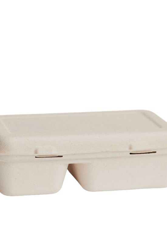 Natural Sugarcane Takeaway Large 2 Comp Snack Pack Food Clam - 250/CTN - TEM IMPORTS™