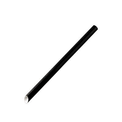 Plain Black 10mm Slant Cut Jumbo Paper Straw - TEM IMPORTS™