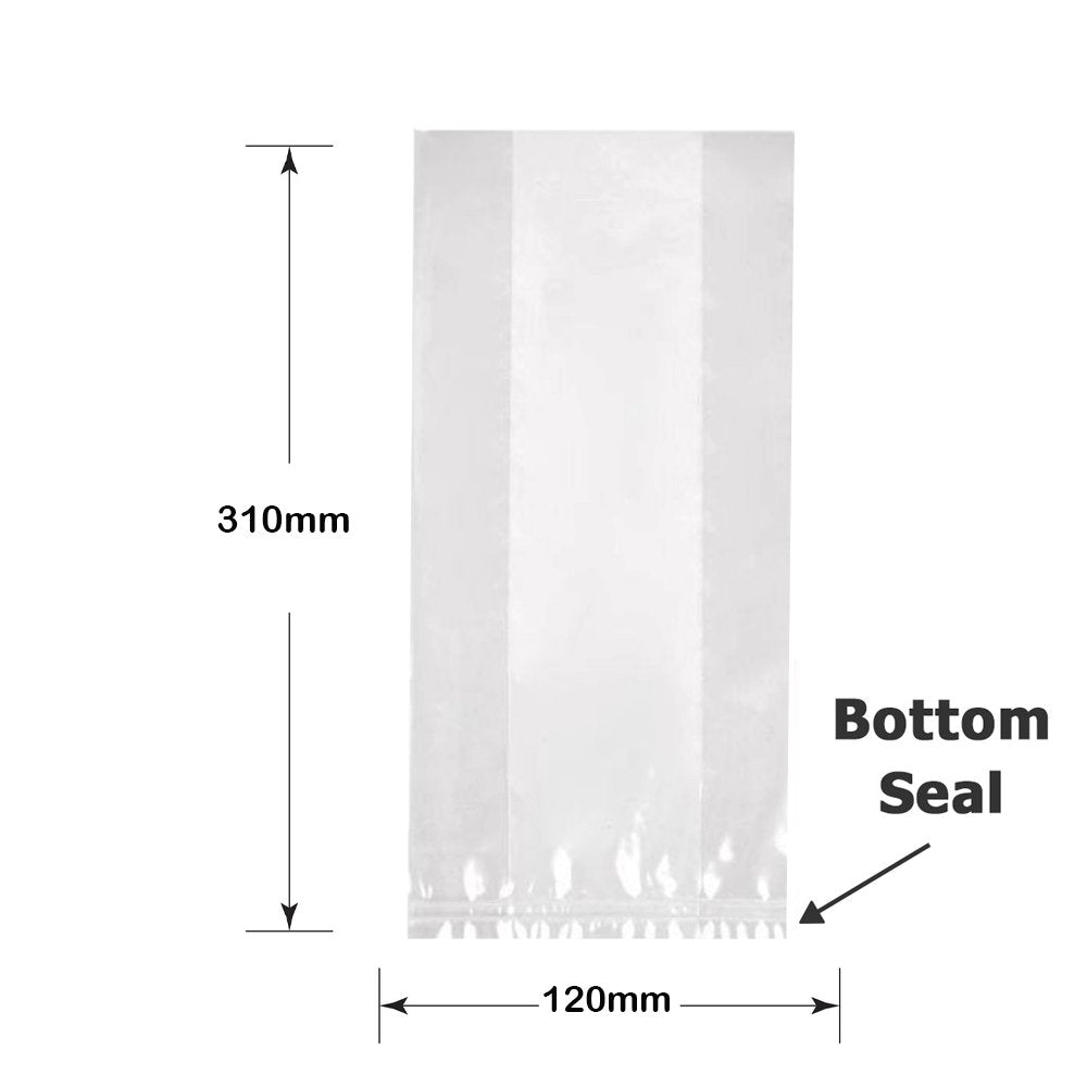 Polypropylene Gusseted Bag - 310mm x 120mm - Clear - TEM IMPORTS™