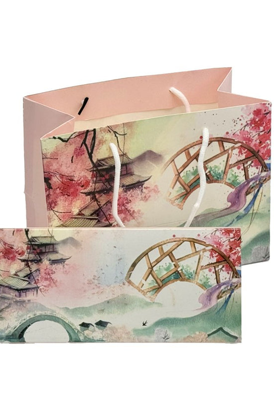 Printed Paper Bag Silk Handle To Suit Slim Rectangular Box - Bridge - TEM IMPORTS™