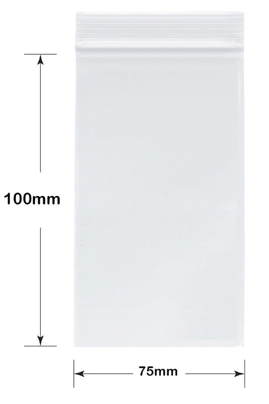 Resealable Bags - LDPE - 100mm x 75mm Clear - TEM IMPORTS™