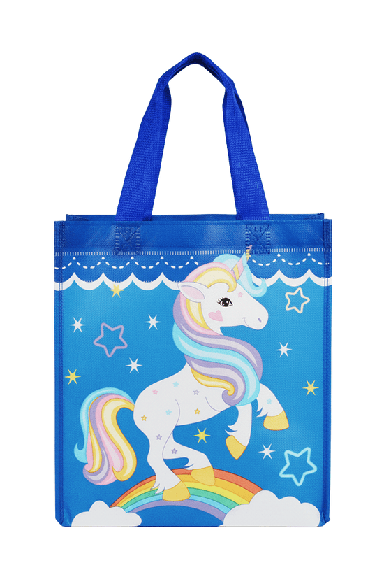 Small PP Printed Unicorn & Rainbown Non - Woven Bag - Pack of 10 - TEM IMPORTS™