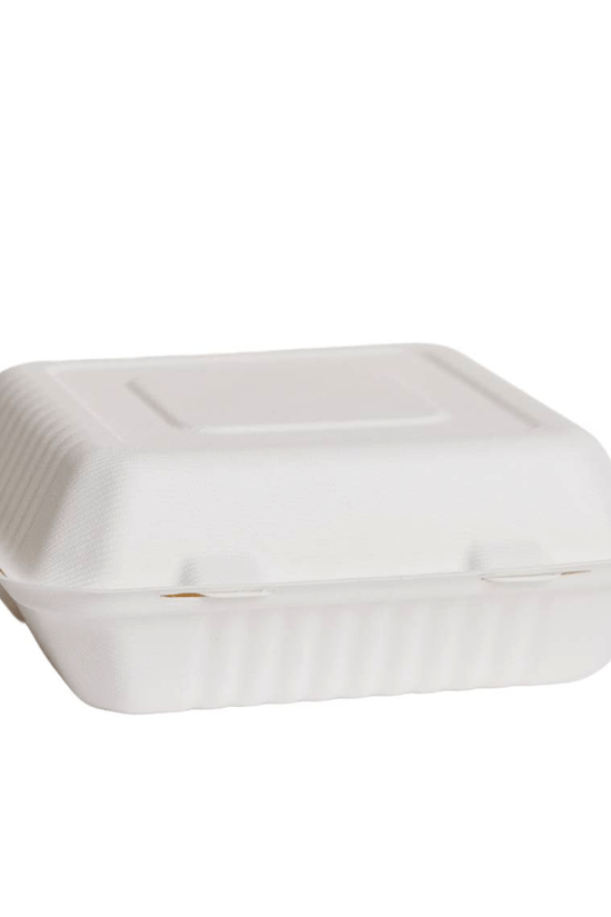 Small Sugarcane Dinner Box 3 Compartment Food Clam - TEM IMPORTS™