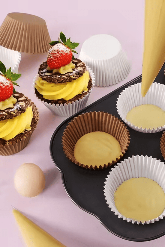Standard White Cupcake Muffin Baking Liners - B55*H35mm - TEM IMPORTS™