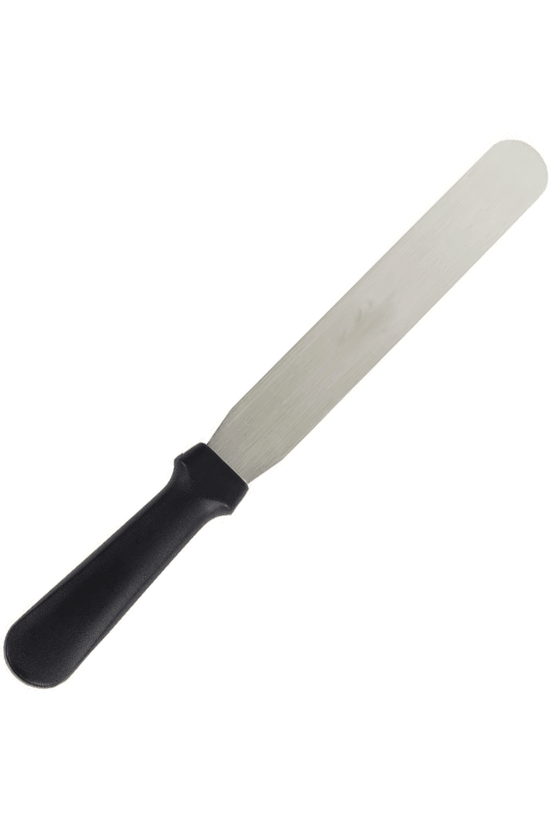Straight Spatula Black Stainless Steel - 200mm - TEM IMPORTS™
