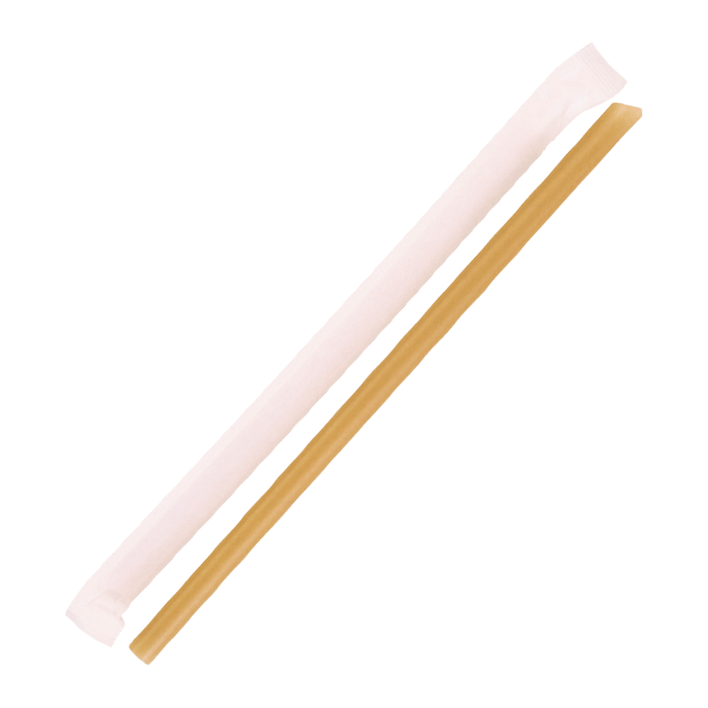 Sugarcane Fiber Straw 12mm Slant Cut Invidually Wrap - TEM IMPORTS™