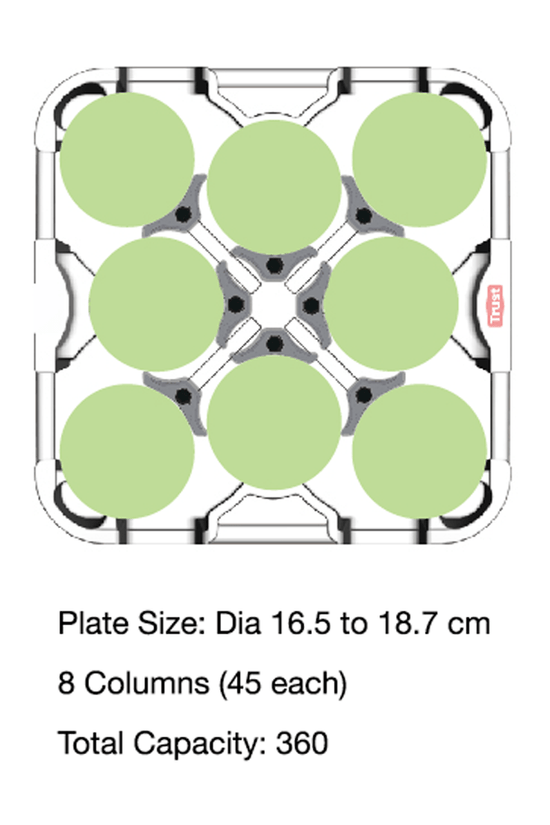 TRUST Commercial® Adjustable Plate Cart - Grey - TEM IMPORTS™