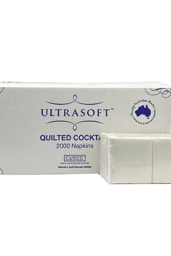 Ultrasoft Quilted Cocktail Napkin White 24cm x 24cm - 2000/CTN - TEM IMPORTS™