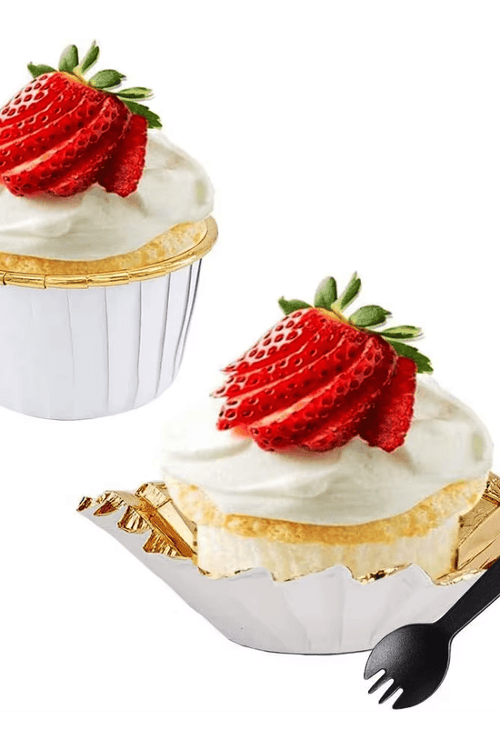 White And Gold Foil Baking Paper Cup - TEM IMPORTS™