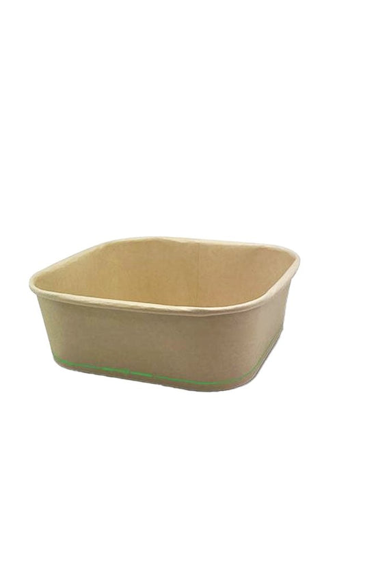 1000mL BioPBS Coated Bamboo Paper Square Container - TEM IMPORTS™
