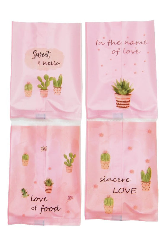 100x70mm Heat Seal Nougat Bags -Pk100-Cactus - TEM IMPORTS™