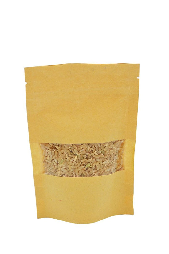 10x15 Reusable Kraft Ziplock Bag With Window-Pk50 - TEM IMPORTS™